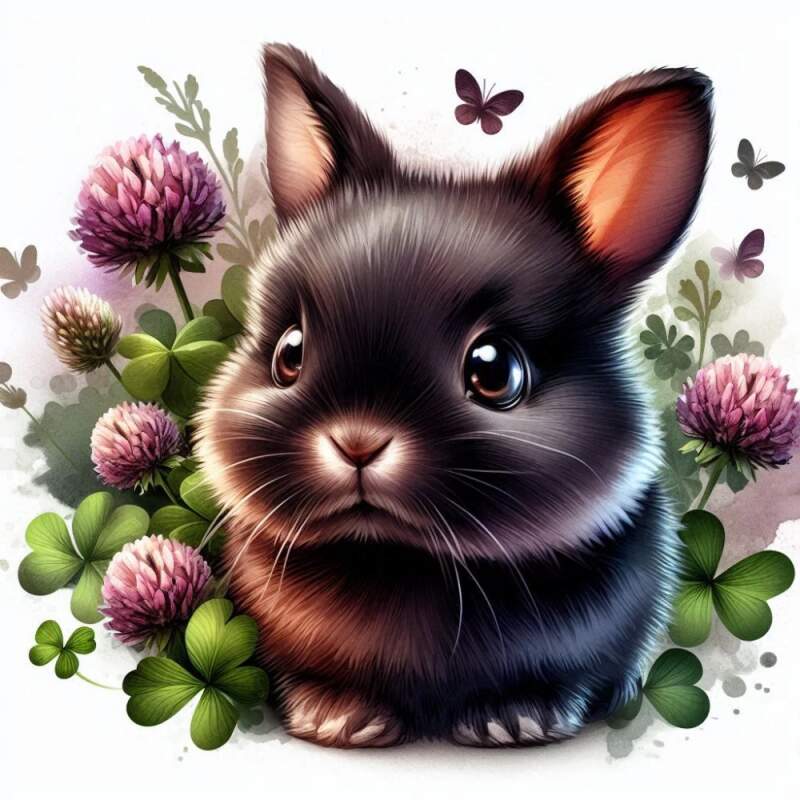 Levně Králík černý cute (NAŽEHLOVAČKA)