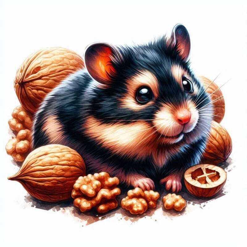 Levně Křeček černý a oříšky (NAŽEHLOVAČKA)
