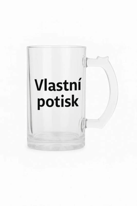 Levně 1.Půllitr čirý s vlastním potiskem (Elegantní transparentní korbel sklo)