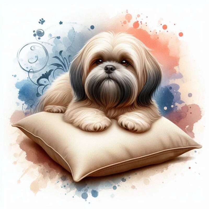 Levně Lhasa apso béžový (NAŽEHLOVAČKA)