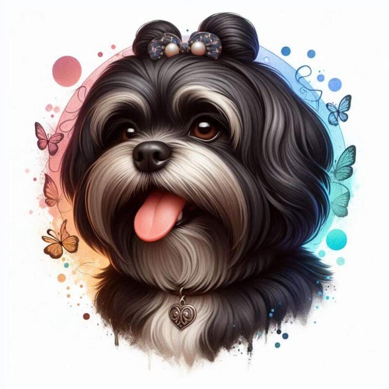 Levně Lhasa apso s mašličkou (NAŽEHLOVAČKA)