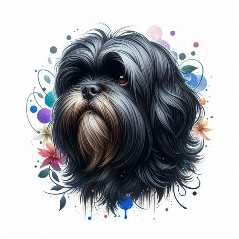 Levně Lhasa apso s černý (NAŽEHLOVAČKA)