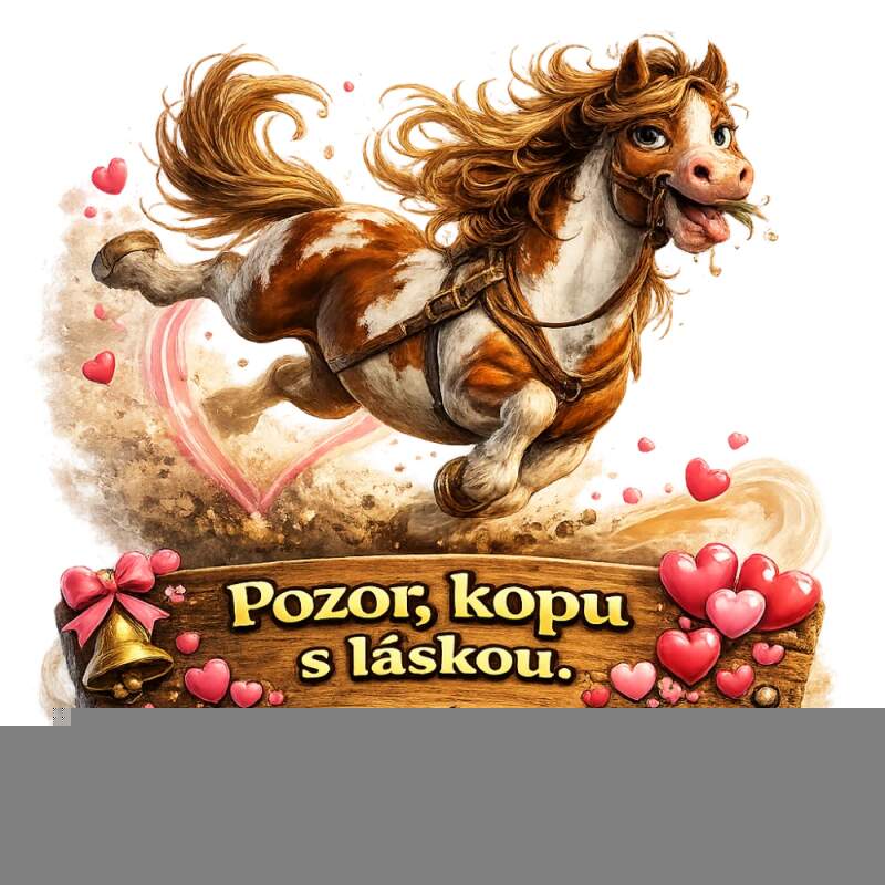 Levně Kreslený kůň hnědý (NAŽEHLOVAČKA)