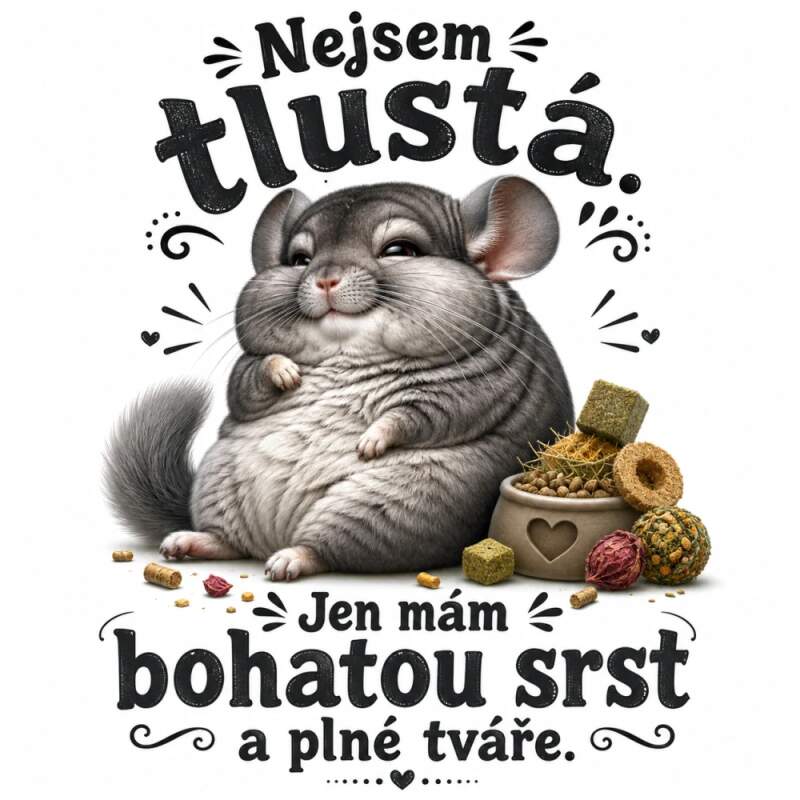 Levně Činčila - nejsem tlustá (NAŽEHLOVAČKA)