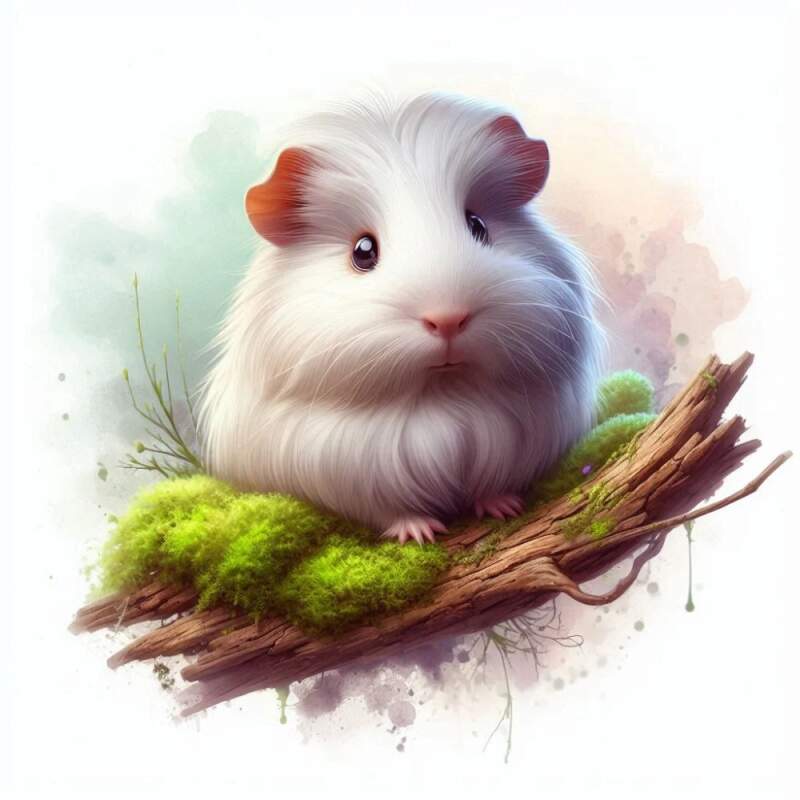 Levně Morče bílé na mechu (NAŽEHLOVAČKA)
