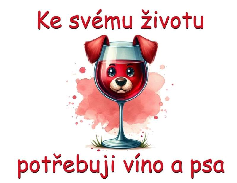 Levně K životu potřebuji víno a psa (NAŽEHLOVAČKA)