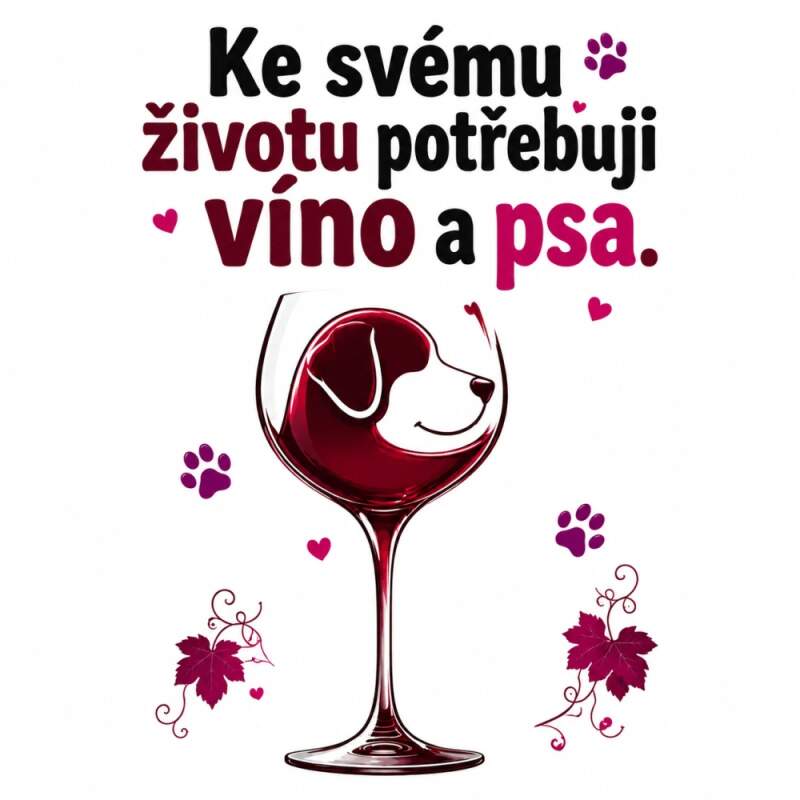 Levně Ke svému životu potřebuji víno a psa. (NAŽEHLOVAČKA)
