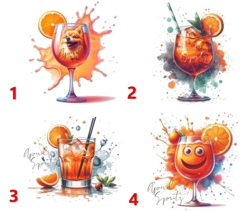 Levně Aperol spritz - 4 motivy (Nažehlovačka auta)