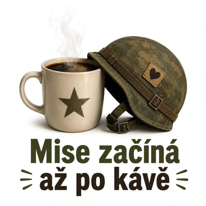 Levně Mise začíná až po kávě (Nažehlovačka hlášky)