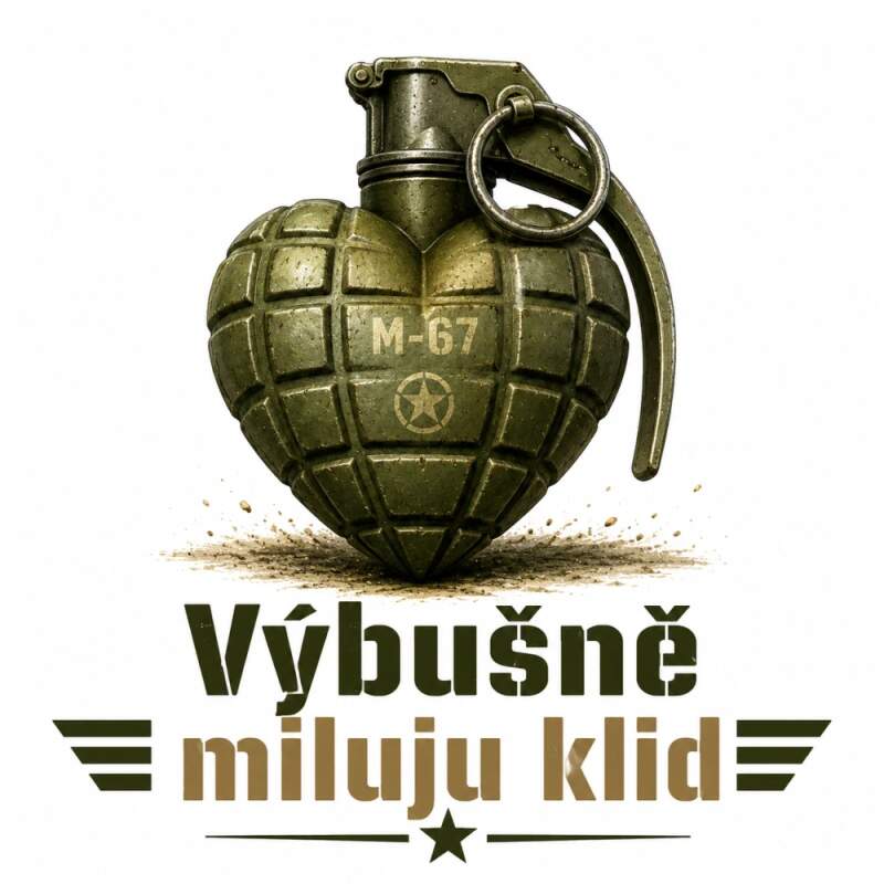 Levně Granát - výbušně miluju klid (Nažehlovačka hlášky)