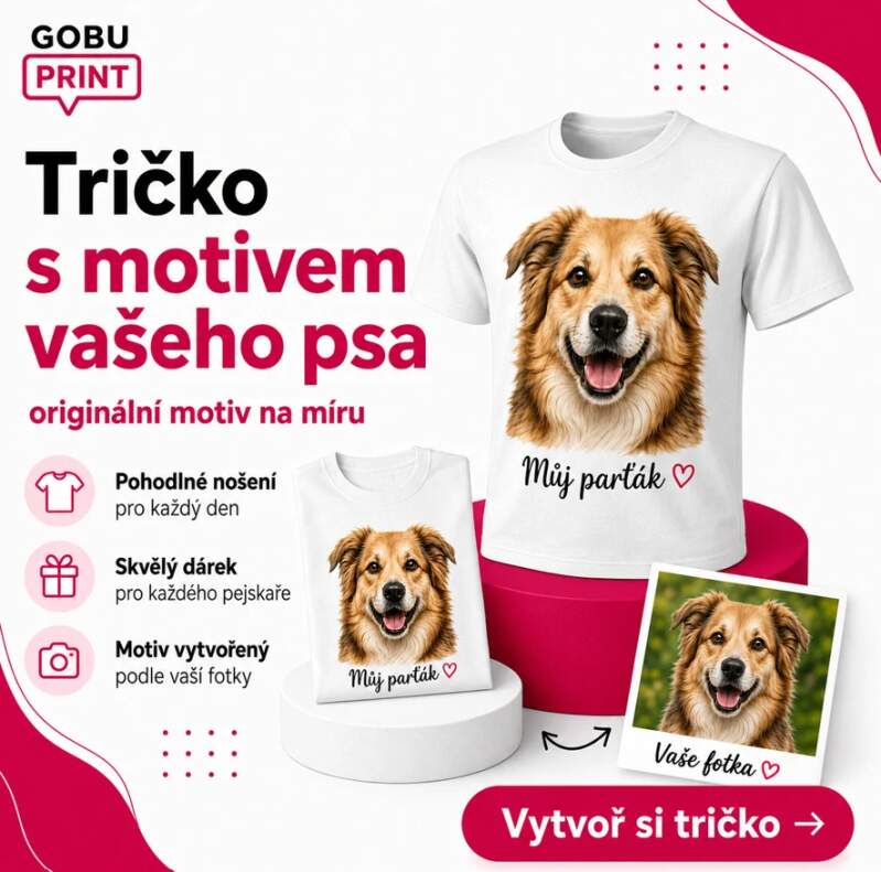 Levně Triko s potiskem psa (Dámské)
