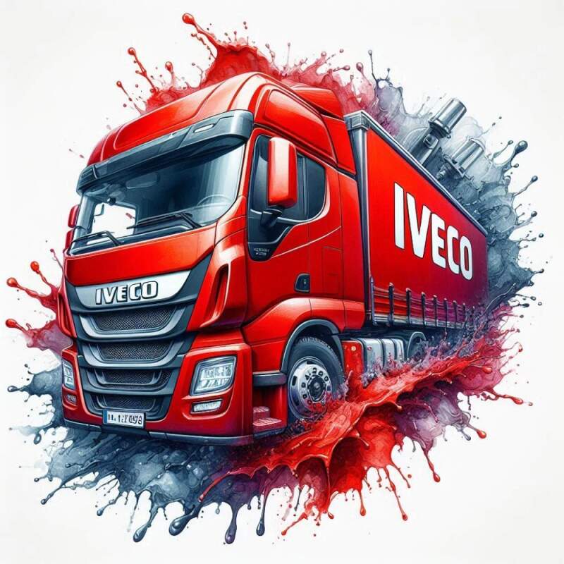 Levně Iveco kamion červený (NAŽEHLOVAČKA)