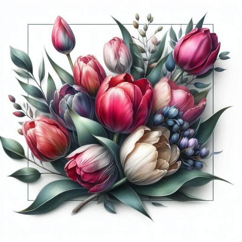 Levně Kytice z tulipánů (NAŽEHLOVAČKA)