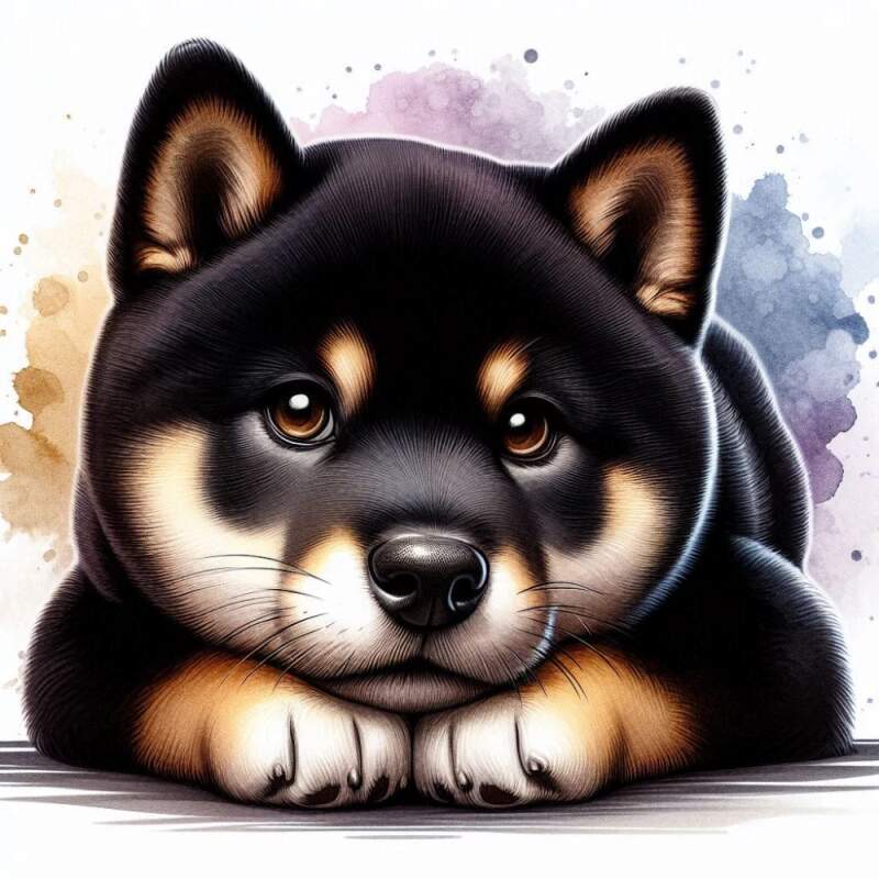 Levně Shiba inu tmavá ležící (NAŽEHLOVAČKA)