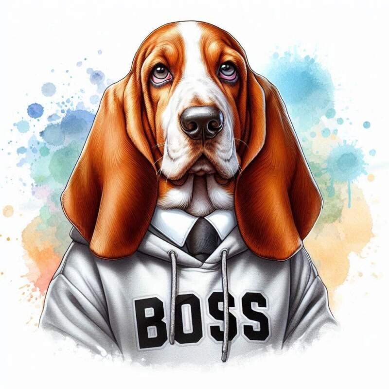 Levně Baset v mikině boss (NAŽEHLOVAČKA)