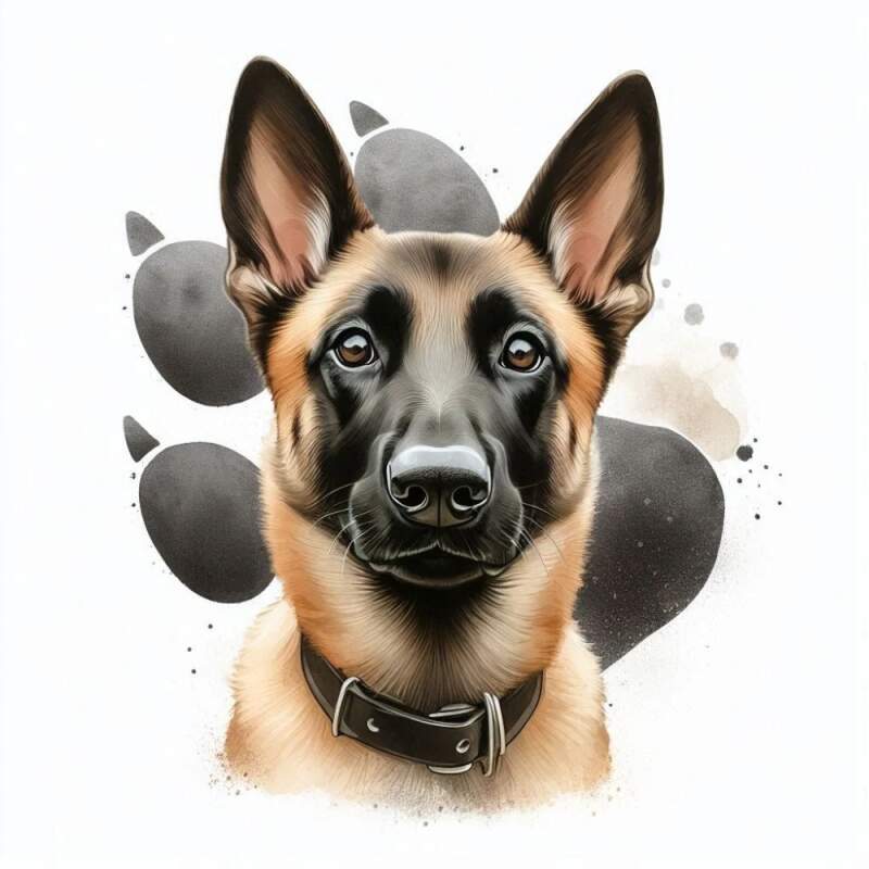Levně Malinois v otisku tlapy (NAŽEHLOVAČKA)