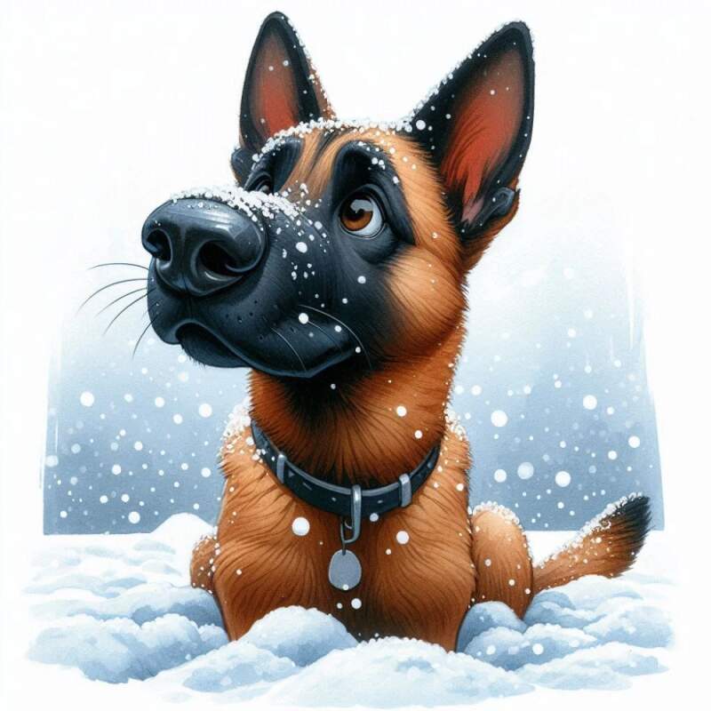 Levně Malinois vtipná karikatura (nažehlovačka pes)