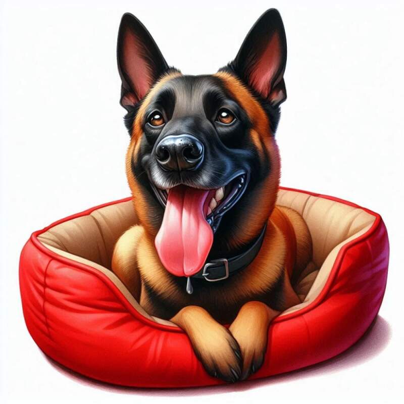 Levně Malinois v pelíšku (nažehlovačka pes)