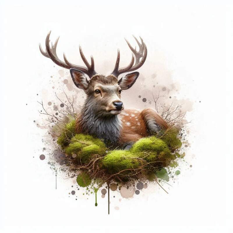 Levně Jelen v mechu (NAŽEHLOVAČKA)