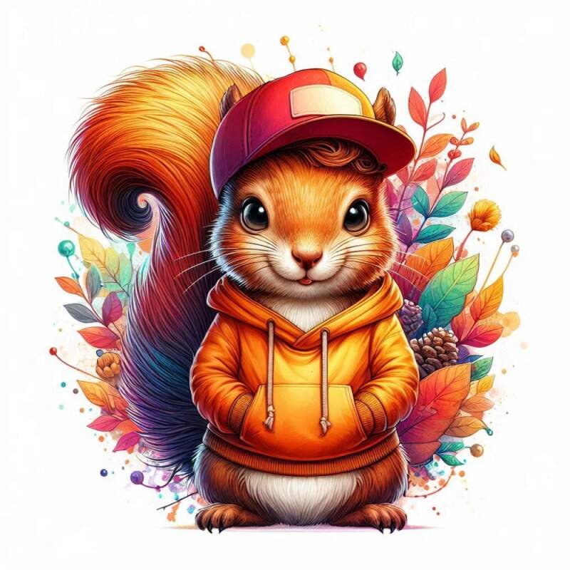 Levně Veverka podzim cute (NAŽEHLOVAČKA)