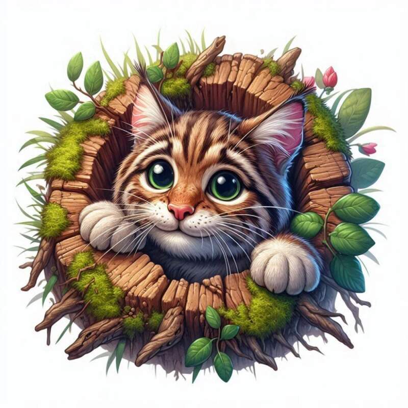 Levně Kočka divoká cute (NAŽEHLOVAČKA)