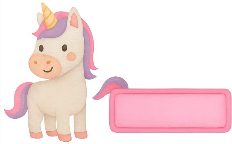 Levně Jmenovky unicorn 35ks (nažehlovací jmenovky na oblečení)