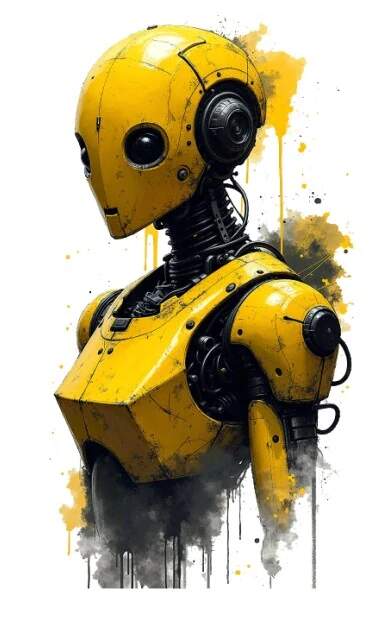 Levně Robot - žlutý (NAŽEHLOVAČKA)