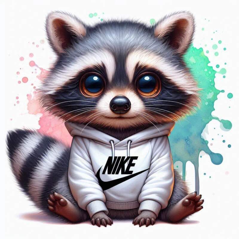 Levně Mýval v mikině nike (NAŽEHLOVAČKA)