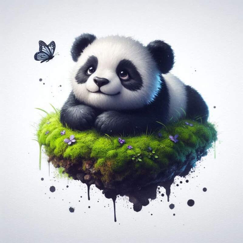 Levně Panda a motýl (NAŽEHLOVAČKA)