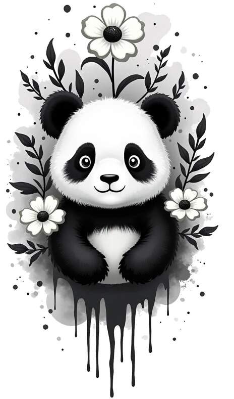 Levně Panda černobílá cute (NAŽEHLOVAČKA)