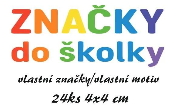 Levně Rozlišující nažehlovačky pro mateřské školky – vlastní ((24 ks, 4×4 cm))