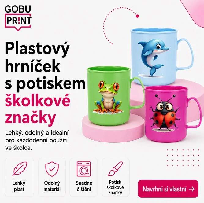 Levně Plastový hrnek s potiskem školkové značky (300ml)