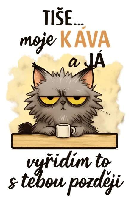 Levně Kočka a kafe (NAŽEHLOVAČKA)