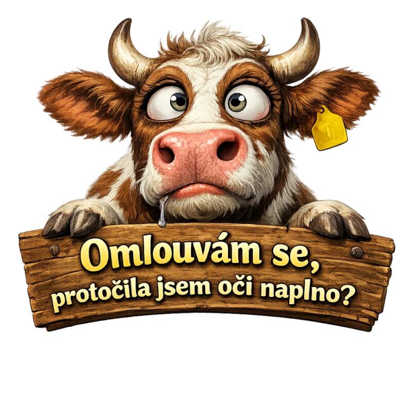 Levně Kráva a protočený oči (NAŽEHLOVAČKA)