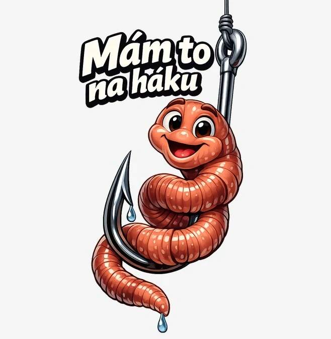 Levně Mám to na háku - žížala (NAŽEHLOVAČKA)