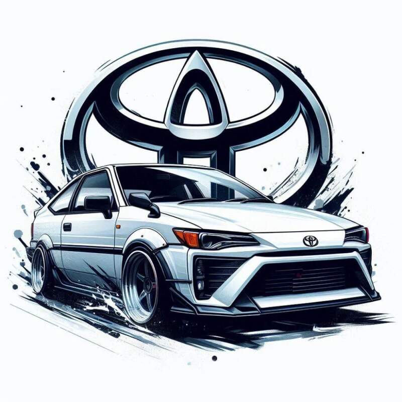 Levně Toyota bílá (NAŽEHLOVAČKA)