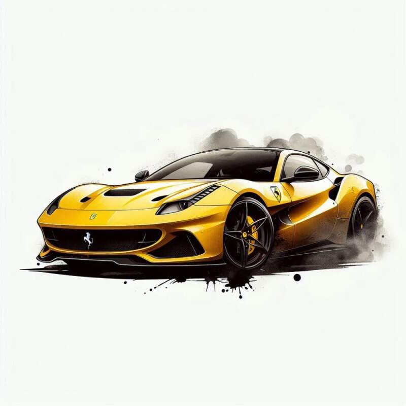 Levně Ferrari žluté (NAŽEHLOVAČKA)
