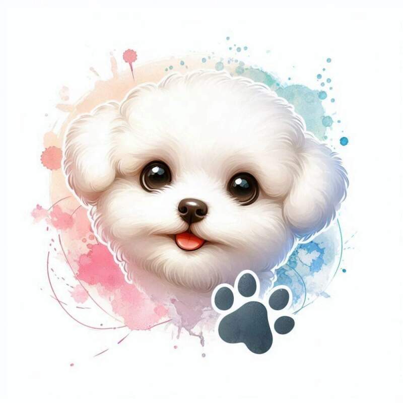 Levně Bišonek štěně cute (NAŽEHLOVAČKA)