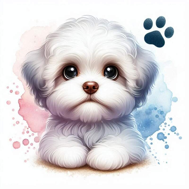 Levně Boloňský psík štěně cute (NAŽEHLOVAČKA)