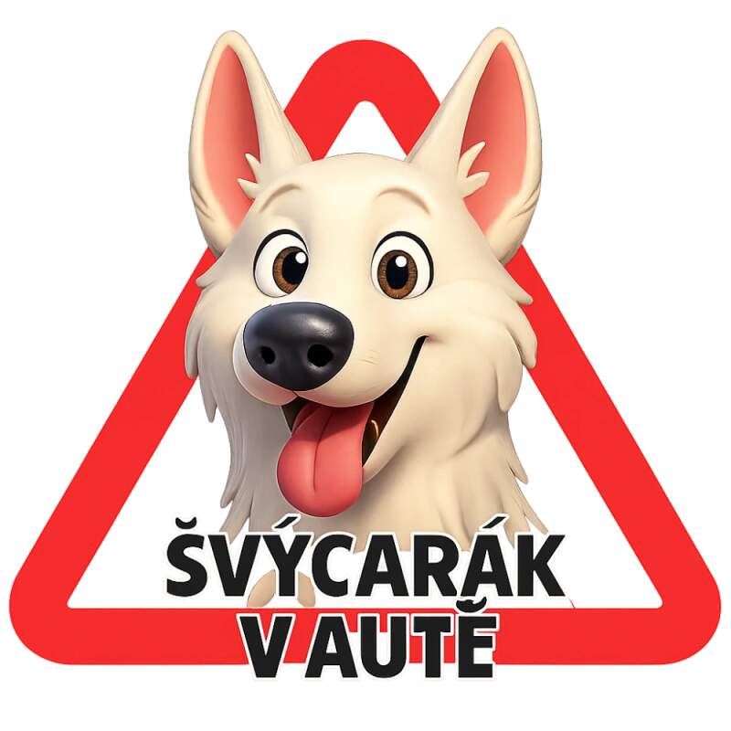 Levně Samolepka - pes v autě (plemeno na přání) (UV DTF tisk )