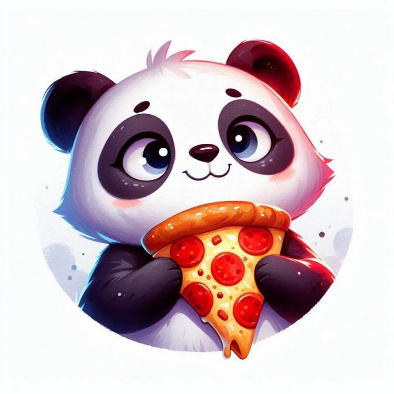 Levně Panda pizza (Nažehlovačka květiny)