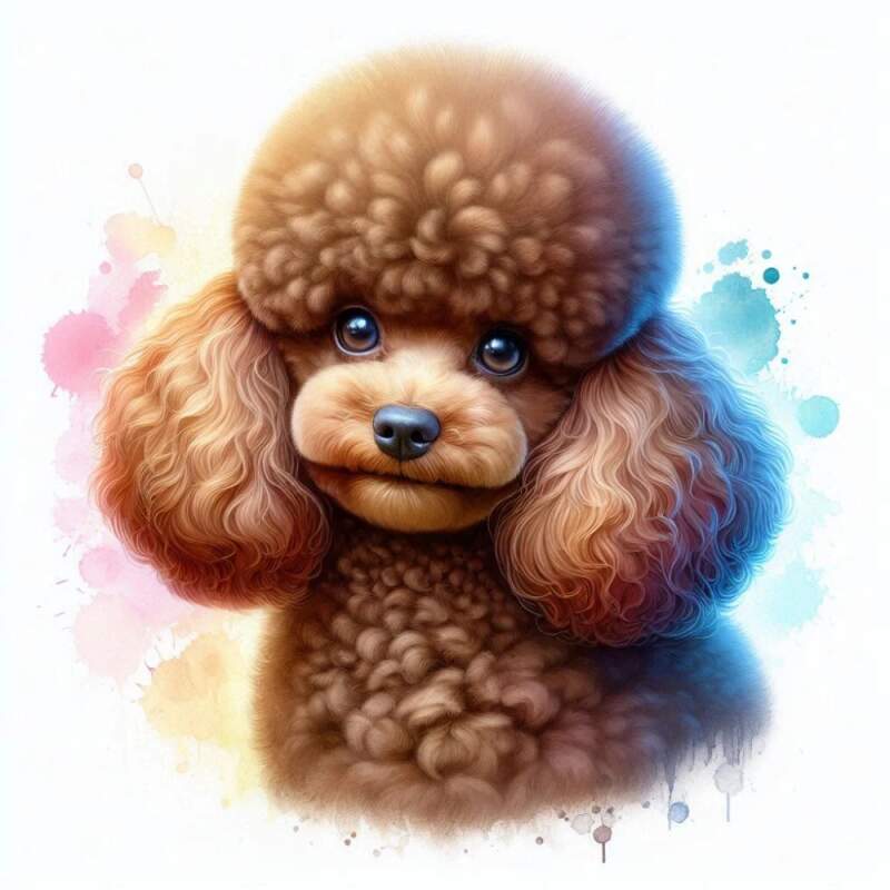 Levně Pudl hnědý cute (Nažehlovačka květiny)