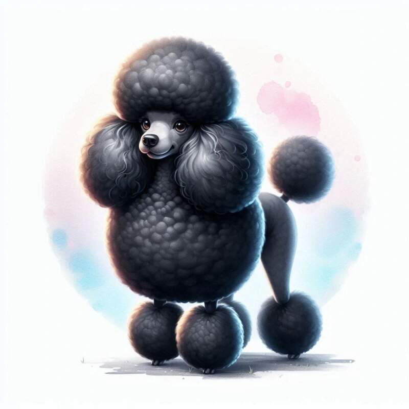Levně Pudl černý královský cute (Nažehlovačka květiny)