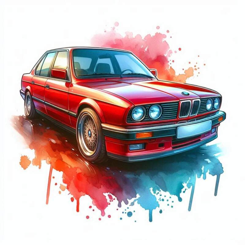 Levně BMW E34 červený (NAŽEHLOVAČKA)