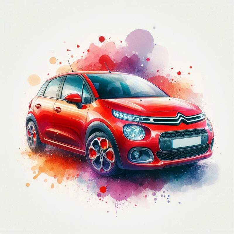 Levně Citroen C3 červený (NAŽEHLOVAČKA)