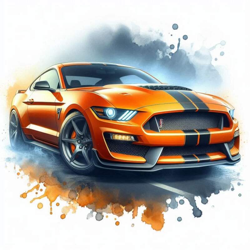 Levně Mustang shelby oranžový (NAŽEHLOVAČKA)