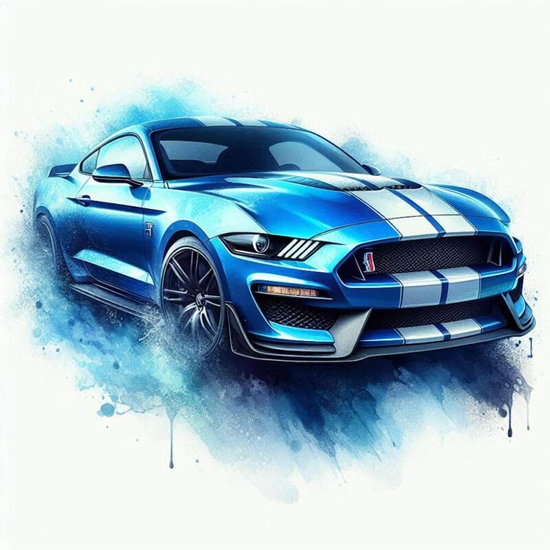 Levně Mustang shelby modrý (NAŽEHLOVAČKA)