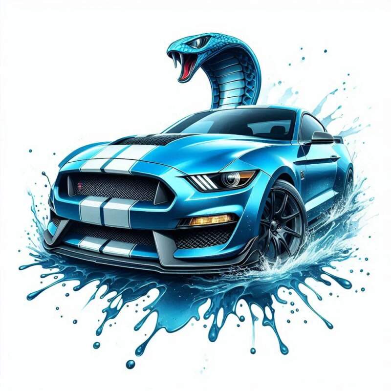 Levně Mustang shelby cobra modrý (NAŽEHLOVAČKA)