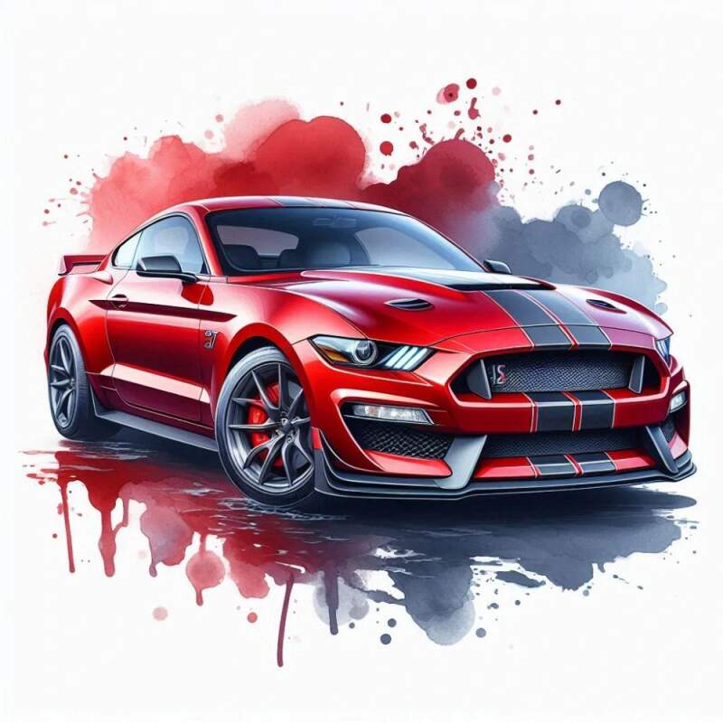 Levně Mustang shelby cobra červený (NAŽEHLOVAČKA)