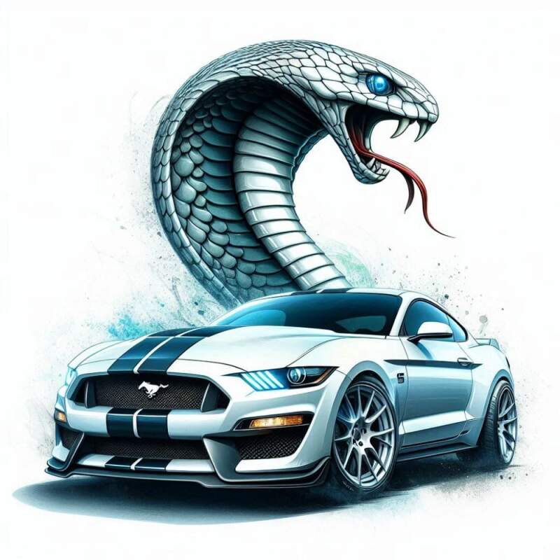 Levně Mustang shelby cobra bílý (NAŽEHLOVAČKA)